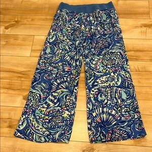Lilly Pulitzer Blue and Pink Wide Leg Pants